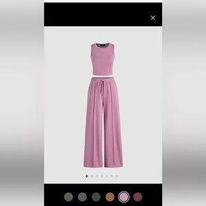 STITCH TANK TOP & ELASTIC WAIST CROP PANTS by Cider